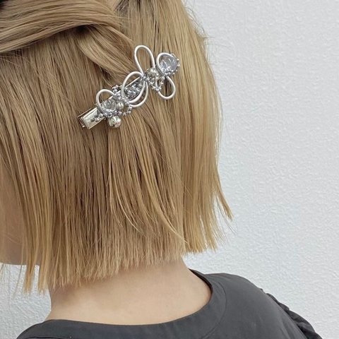 【錆びないコーティング】メタリック.クリアヘアクリップ/ヘアカフ