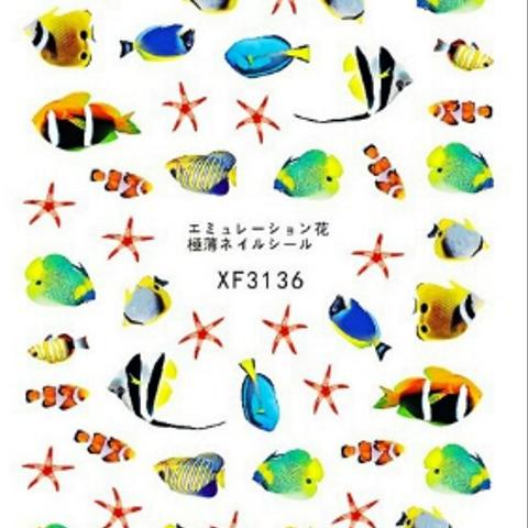 ＊送料84円～＊　夏のネイルシール　金魚　椰子　サンダル　アサガオ　花火　ヨット　イカリ　ホタテ　巻き貝