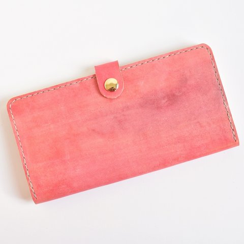 【SALE】革の手染め財布 「カントリーレッド  No.84（二つ折りの長財布）」レディース/メンズ