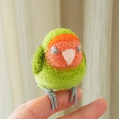 ふくふくおねむなコザクラインコ（ノーマル）手乗りorブローチ　カラーオーダー可