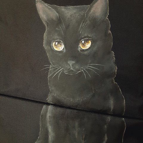 大きめリュックサック　黒猫ちゃんの黒リュック