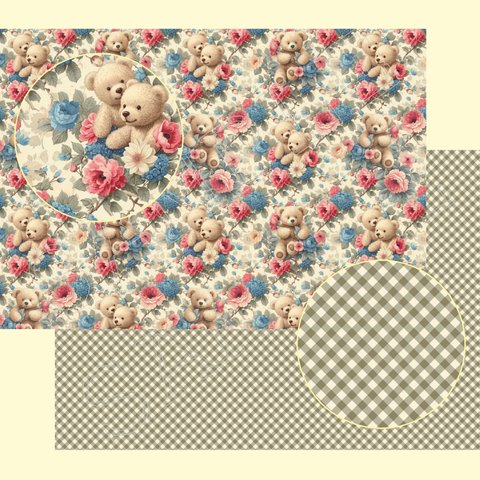 【10枚】Beige Bouquet Bear🤎デザインペーパー💐🧸