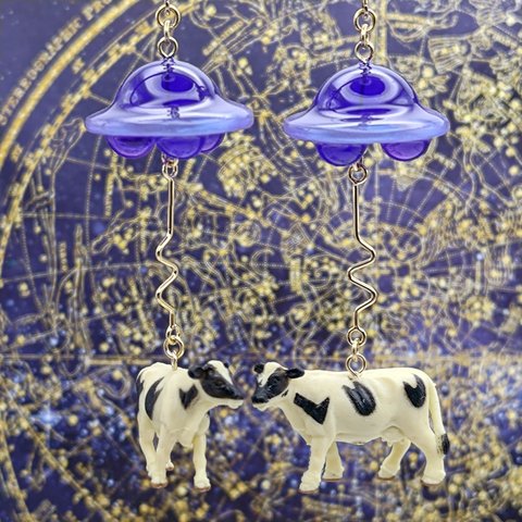 セール2600円→2100円 2026　UFO アクセサリー　イヤリング　キャトルミューティレーション