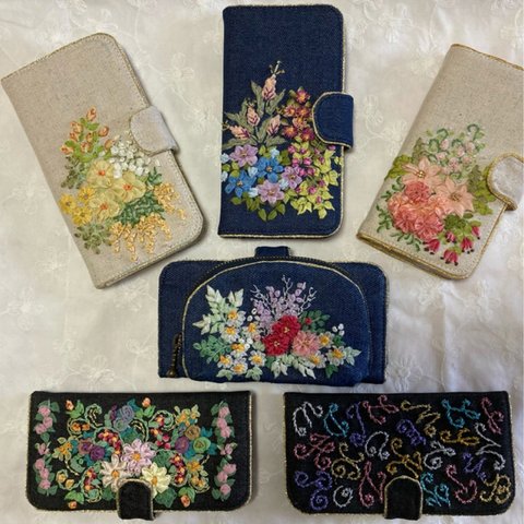 リボン刺繍☆iPhone 11