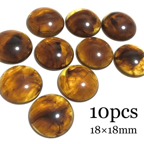 【10個】琥珀 アンバー カラー カボション (W18mm×H18mm)