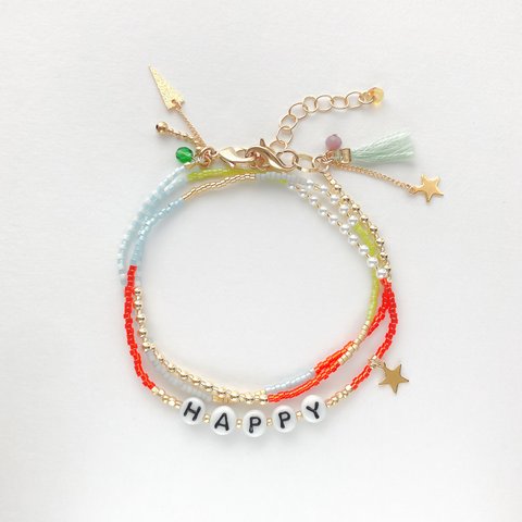 MASK STRAP & NECLACE:「HAPPY」cheerful
