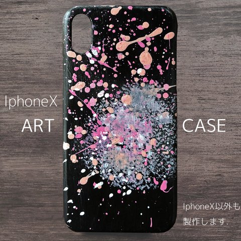 iphoneX アートケース 1点物  手描き ペイント iPhoneケース 28