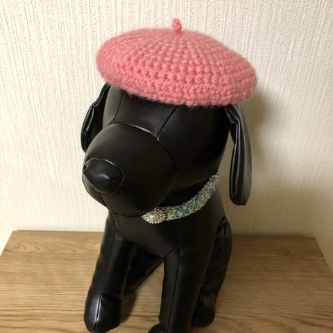 【犬用:ちょい乗せミニベレー帽(ピンク)】犬用