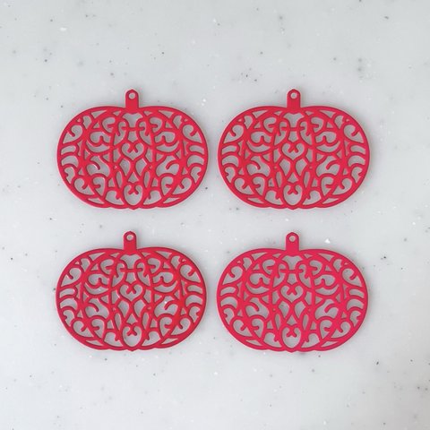 Hot Pink Filigree Pumpkin Pendant Tops