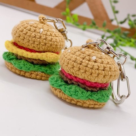 チーズハンバーガー＆ハンバーガーのキーホルダー  2個セット