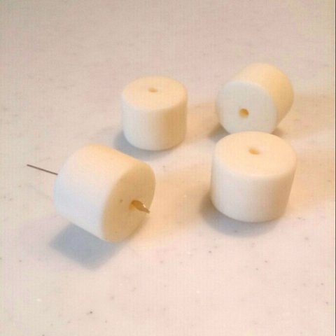 Vintage Matte Cream Barrel Beads 《5841》