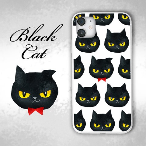 猫 スマホケース ネコ ねこ 黒猫 母の日 ほぼ 全機種対応 iPhone Android 送料無料