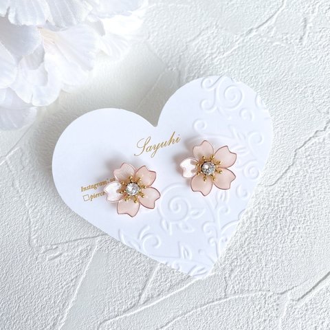 ꫛꫀꪝ✧‧˚〜🌸sakura🌸クリスタル〜ピアス／イヤリング