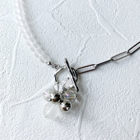 glass pearl chain necklace