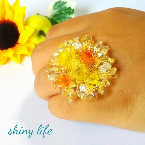 【送料無料】✳flower in 向日葵✳ orange&yellow