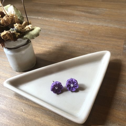 💜花一輪ピアス(紫)💜