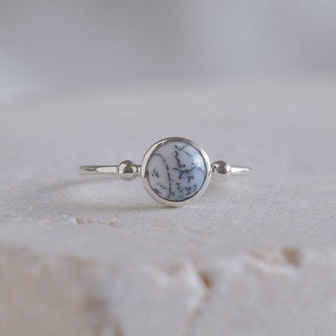 dendritic opal _Halda áfram ring　デンドライトオパール　天然石シルバーリング　silver925