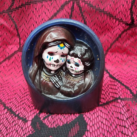 マリア③ Day of the Dead  メキシカン ハンドメイド メキシコスカル  聖母 置物 オブジェ 雑貨 TATTOO ハロウィン