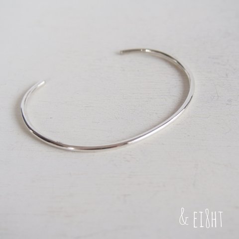 【再販】- Silver - Plain Bangle − glossy