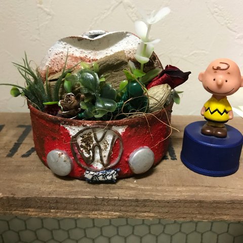 ワーゲンバスフェイクグリーン寄せ植え