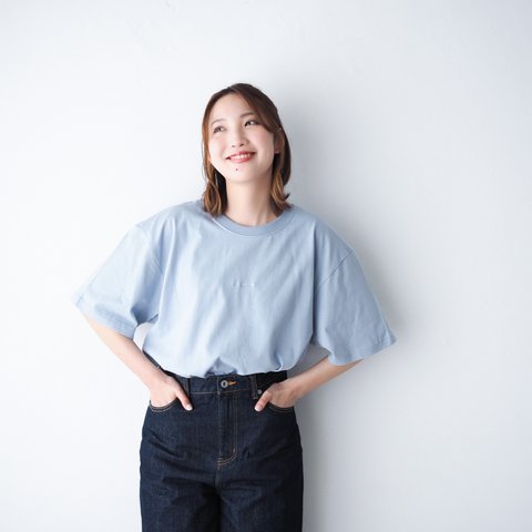 刺繍hippies Tee Smoky blue(Tシャツ)