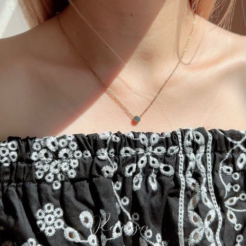 【誕生石】birthstone necklace                    錆びない　金アレ対応