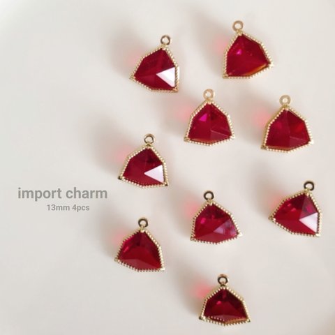 ✨new color✨ red  import charm 4pcs【Ch-1100】