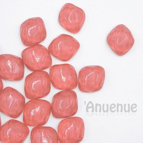 ウォーターカラー ひし形 カボション 20ｘ23.5mm【 Raspberry Red / rhombus 】4個