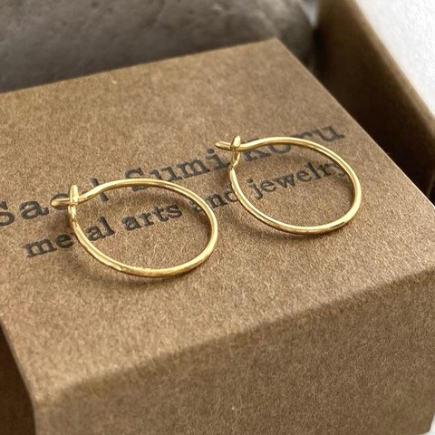 K24 Pure Gold Foop Earrings◇純金フープピアス◇片耳