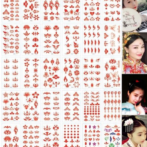 タトゥーシール 30枚セット ボディシール ステッカー tatoo 防水 かわいい 花鈿 おまけ付き 送料無料 X