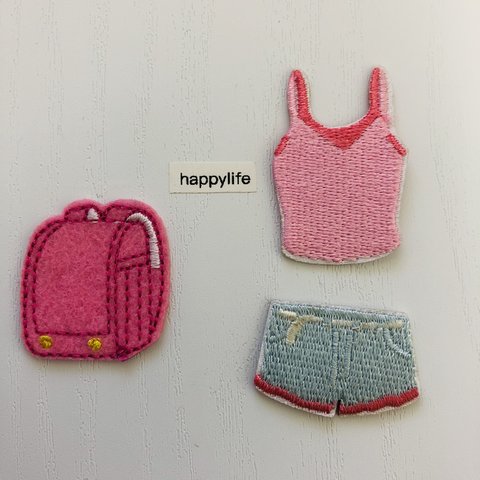 3枚入　夏　アイロンワッペン　刺繍ワッペン　③番