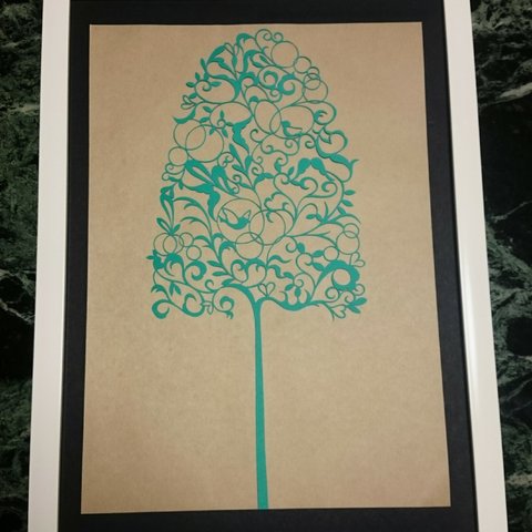 切り絵　tree　ver.２  ( 緑色)　原画