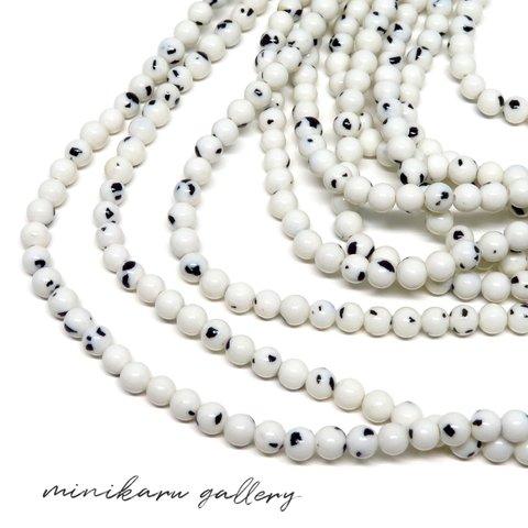 60pcs)4㎜ Dalmatian stone beads