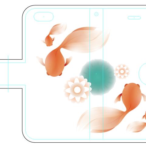 新品送料無料iPhoneケース　手帳型　金魚