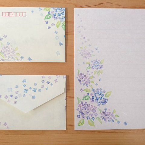 【再販】紫陽花のレターセット*和紙