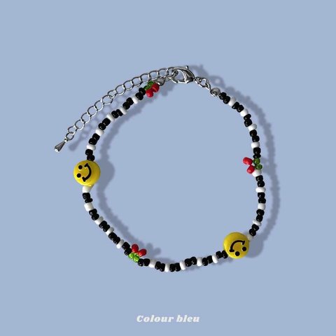 Smiley  beads anklet ☺︎ 👟