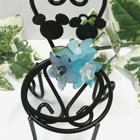 【送料込み】candy ❇flower  bouquet ( blue )  キッズ ヘアゴム  