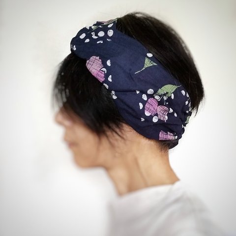 ターバンなヘアバンド　レトロフラワー