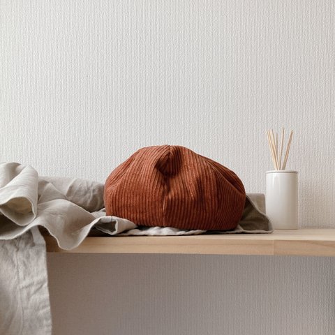 Corduroy beret / Terracotta