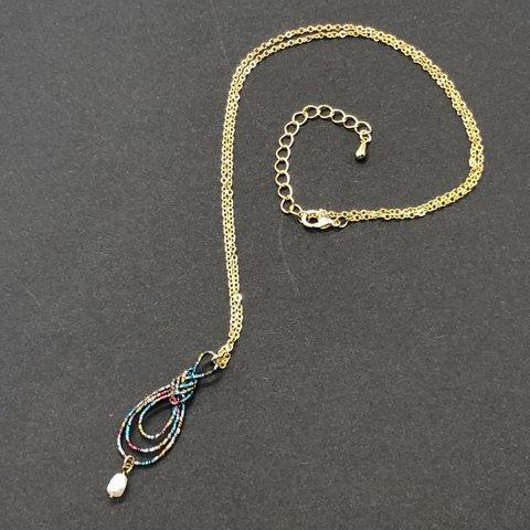 pearl and mizuhiki necklace