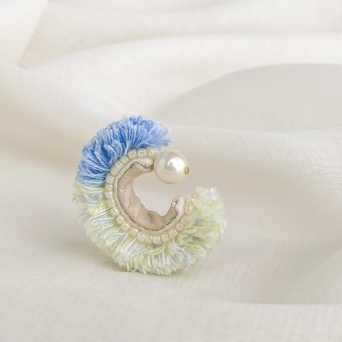 fluffy ear cuff ✳︎ もふもふイヤーカフ_ blue