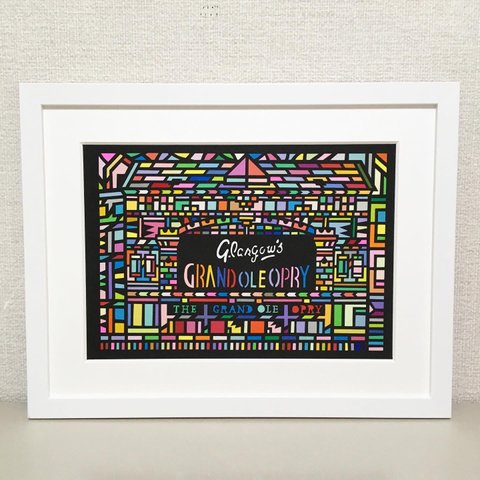 #140- Love letters to Glasgow "Glasgow’s Grand Ole Opry” Full Colour 2018◇A4（297mm×210mm）◇切絵◇貼絵