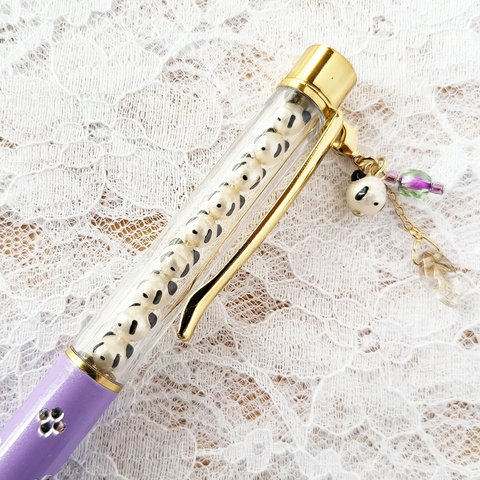 パンダ まみれのボールペン(紫×花)
