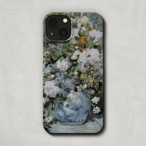 スマホケース / ピエール オーギュスト ルノワール「春の花束 (1866)」 iPhone 全機種対応 iPhone14 Pro SE ルノアール 花 花束 ブーケ スワッグ 絵画 レトロ 個性