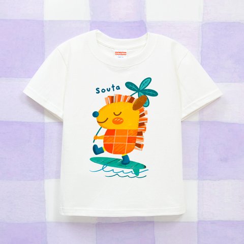 名入れ　名前入り　 キッズTシャツ（多分ハリネズミくん）