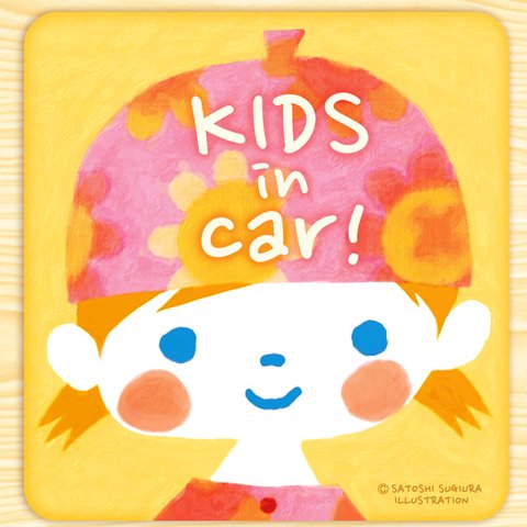 KIDS IN CAR マグネットステッカー(はなちゃん）