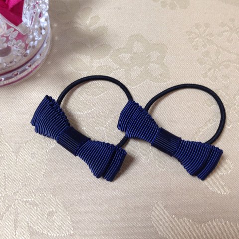 【受注制作品】【再販4】お受験にも使える子供用ヘアゴム(2個セット)