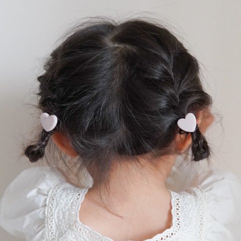 全3色から選べる♡【くすみハートのヘアゴム】ベビークリップ　ベビーへアクリップ  ベビーヘアピン　赤ちゃんへアクリップ  赤ちゃんへアピン　赤ちゃんクリップ　ベビーヘアアクセ　くすみカラー