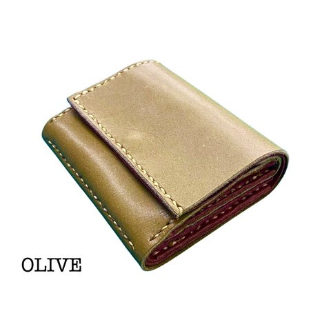 「ippi」Bosom〈OLIVE〉財布、二つ折り財布、レザーウォレット、コンパクト、グリーン、カーキ、小銭入れ