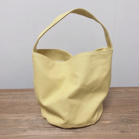 ワンショルダー　バケツ型トートbag  トートバッグ　帆布　ビタミンカラー